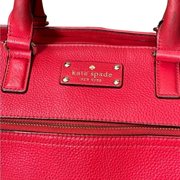 Kate Spade Baxter street Marian satchel in vibrant red leather - Picture 7 of 16